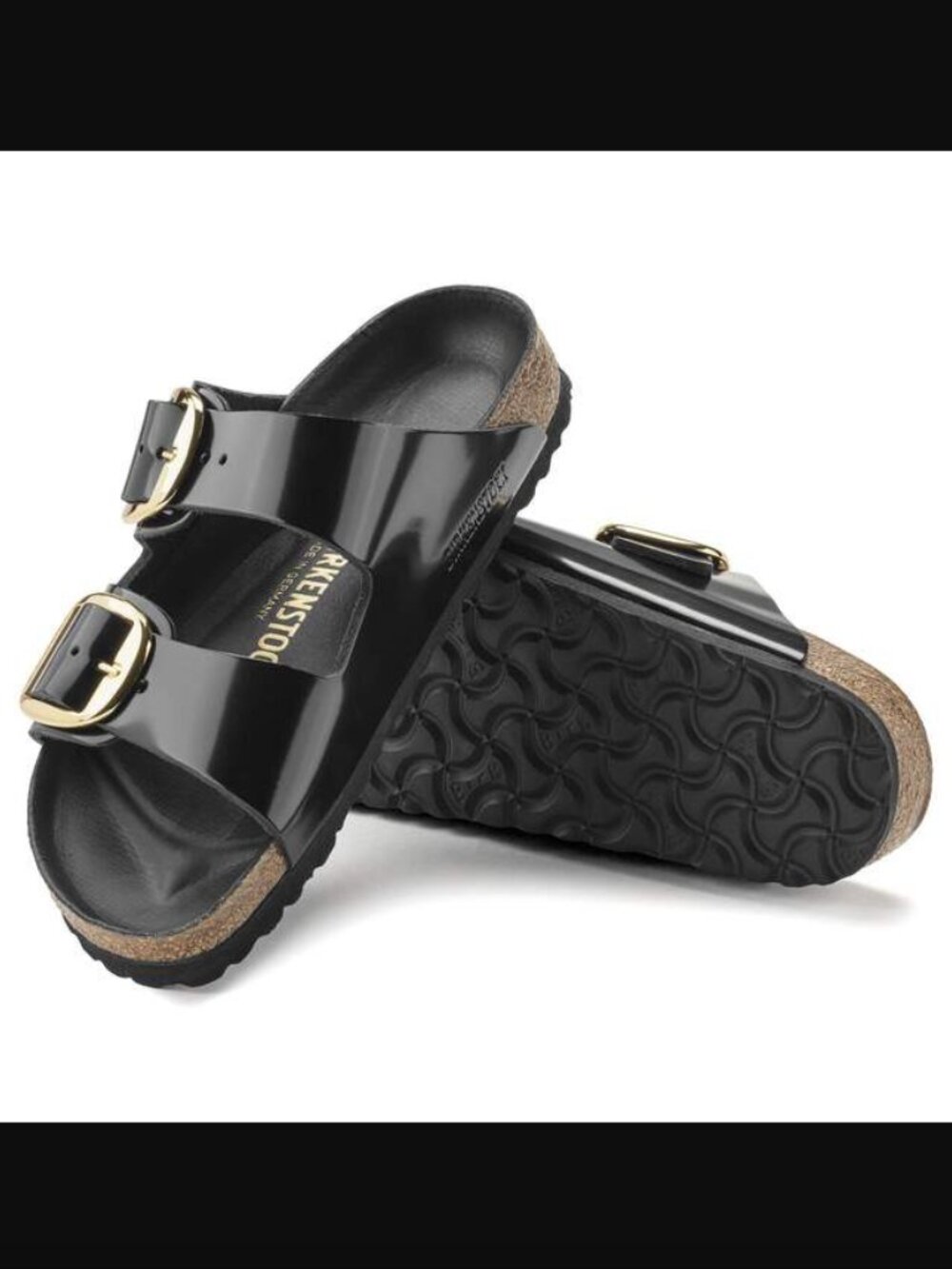 Birkenstock Arizona Big Buckle High Shine Black Patent Leather Sandals 39 8-8.5 - Picture 3 of 10